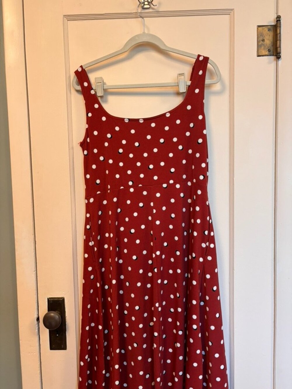 Vintage Y2K Red Polka-Dot Fit and Flare Midi - Picture 4 of 4